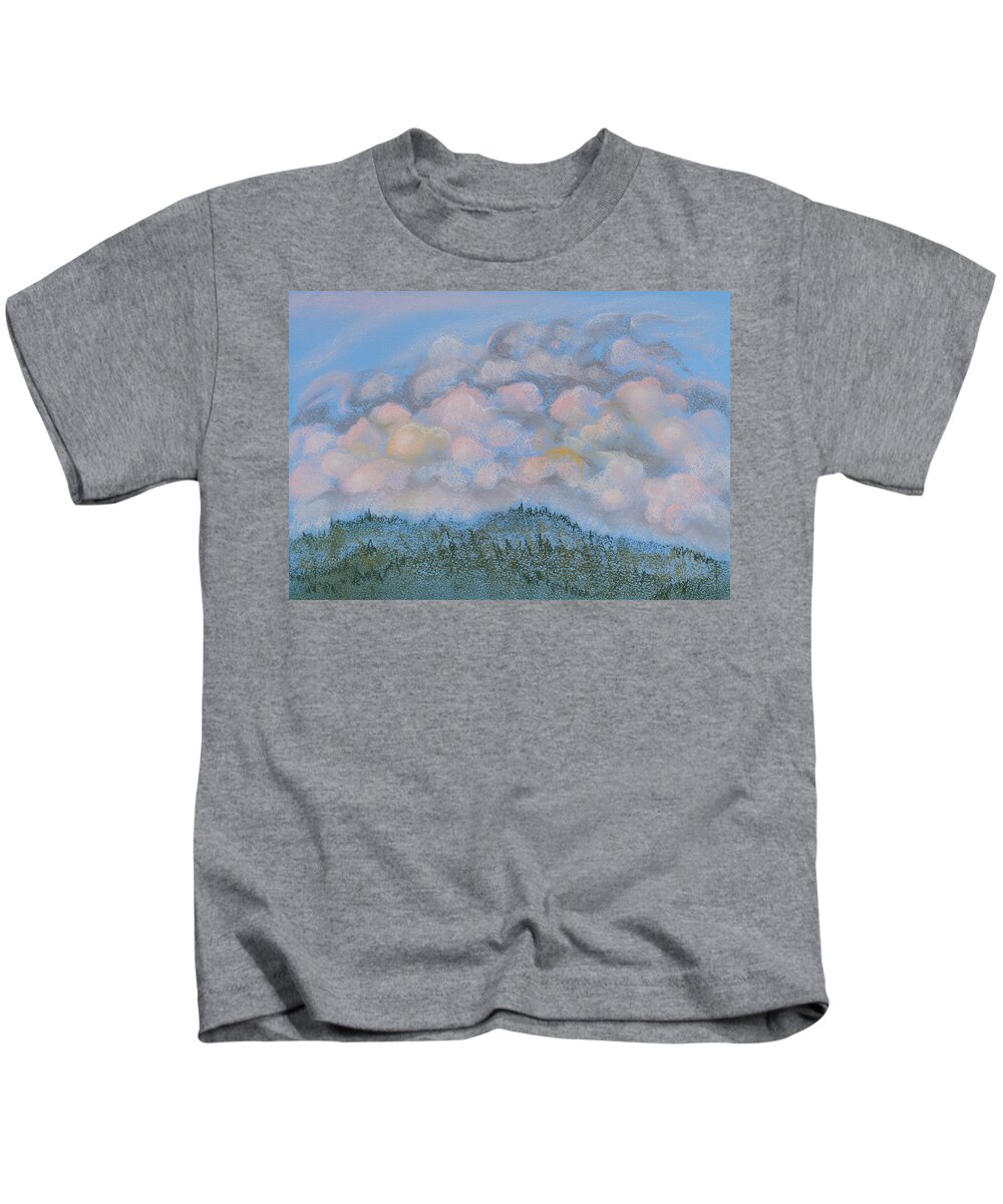 Pastels Kids T-Shirt featuring the pastel The Other Side of the Sunset by Michele Myers