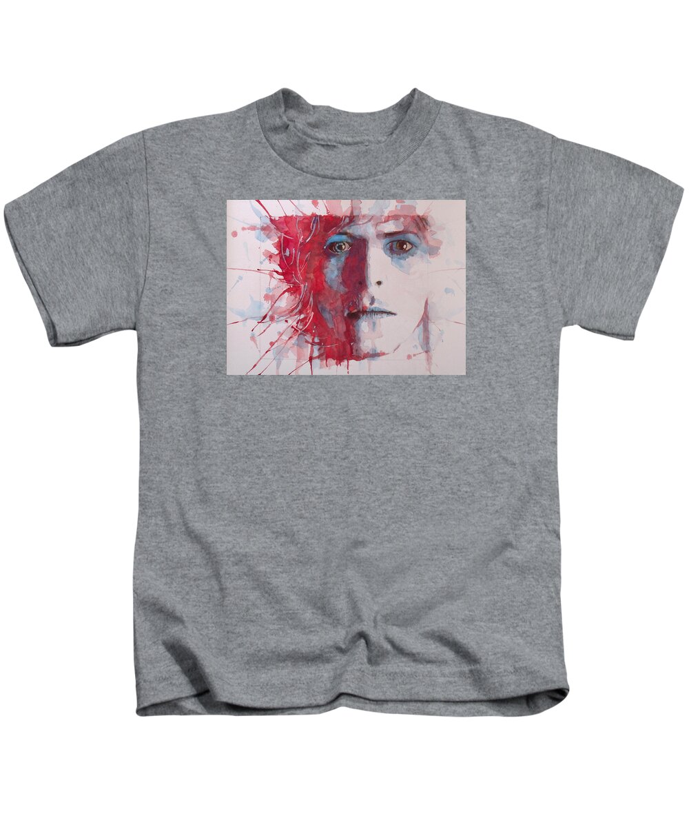 David Bowie Kids T-Shirt featuring the painting The Prettiest Star by Paul Lovering