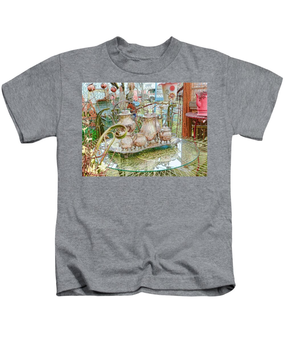 Silver Service Kids T-Shirt featuring the photograph The Silver Service by Cathy Anderson