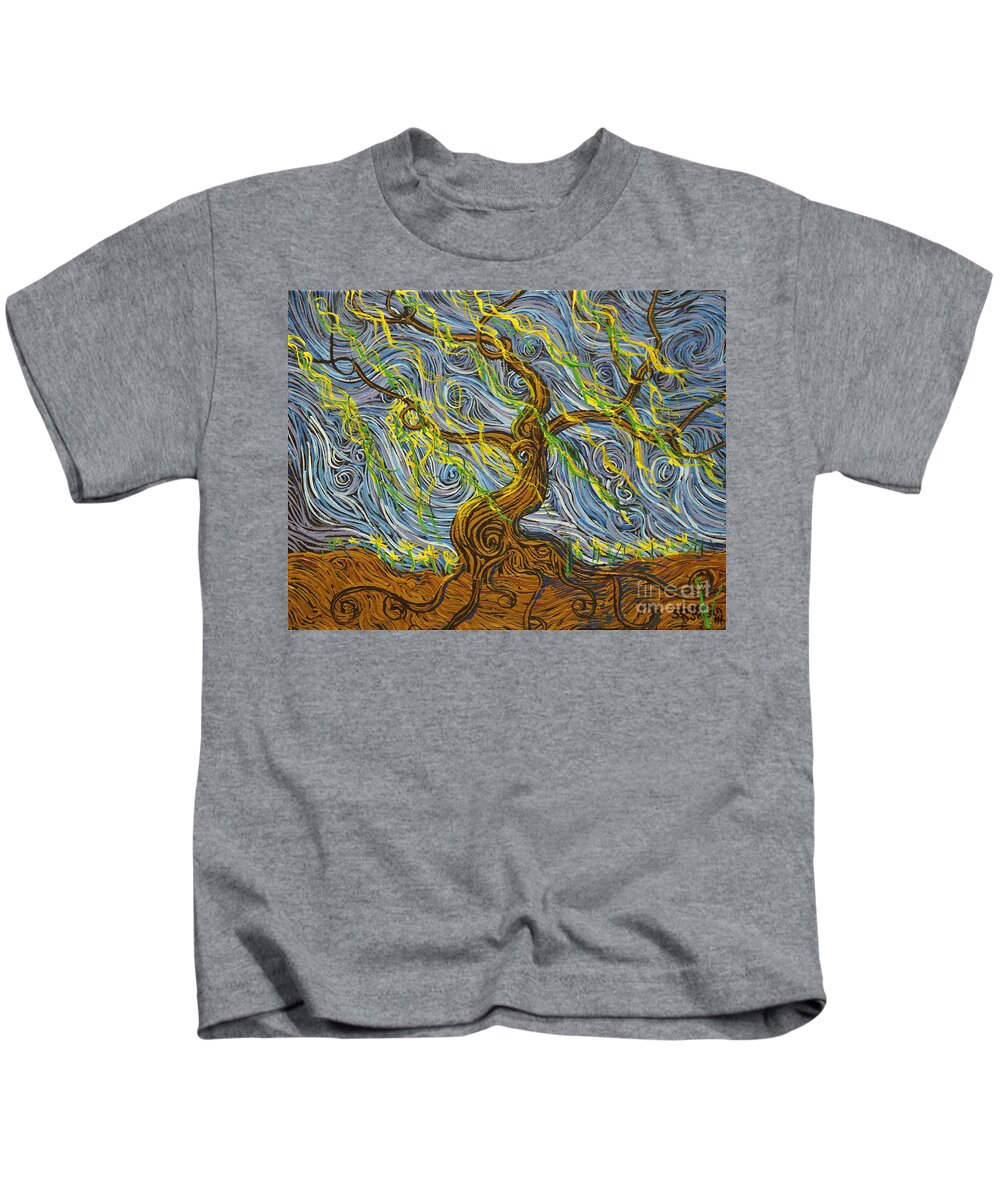 Impressionism Kids T-Shirt featuring the painting The Tree Have Eyes by Stefan Duncan