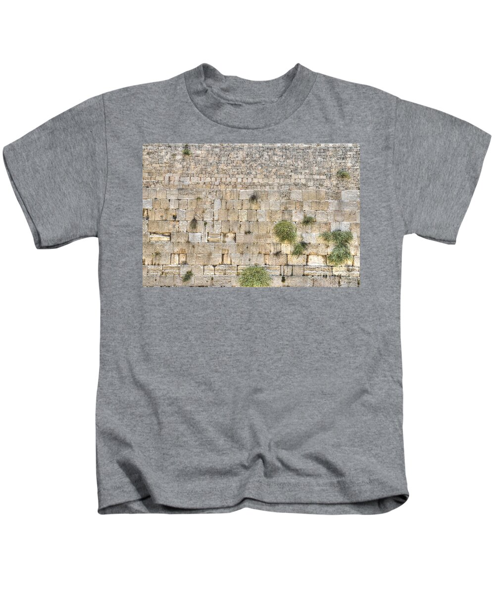 Western Wall Kids T-Shirt featuring the photograph The Western Wall Jerusalem Israel by Amir Paz