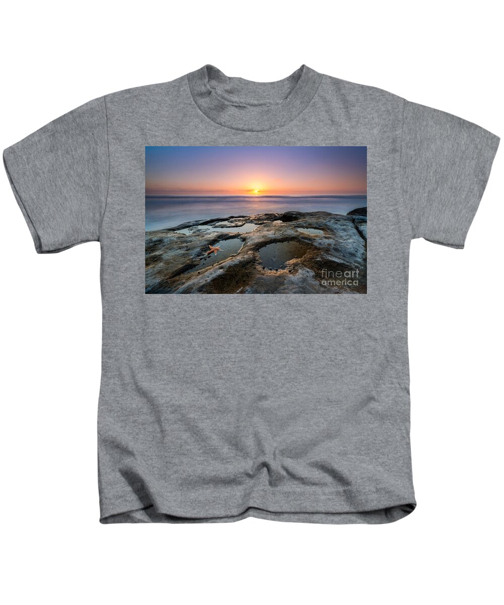 Milkywaymike Kids T-Shirt featuring the photograph Tide Pool Sunset by Michael Ver Sprill