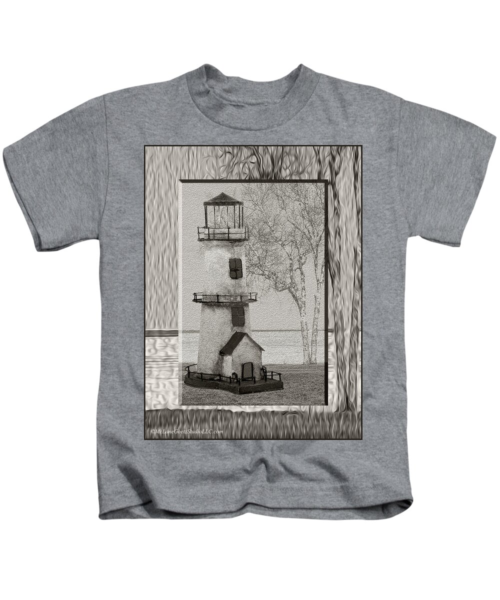 Usa Kids T-Shirt featuring the photograph Tin Lighthouse Art by LeeAnn McLaneGoetz McLaneGoetzStudioLLCcom