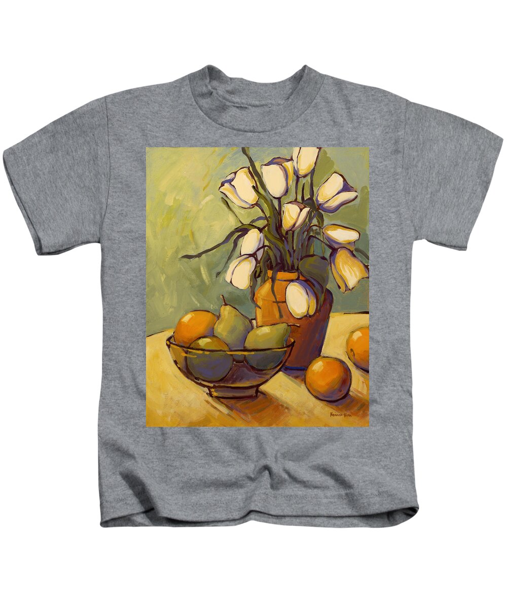 Tulips Kids T-Shirt featuring the painting Tulips 2 by Konnie Kim