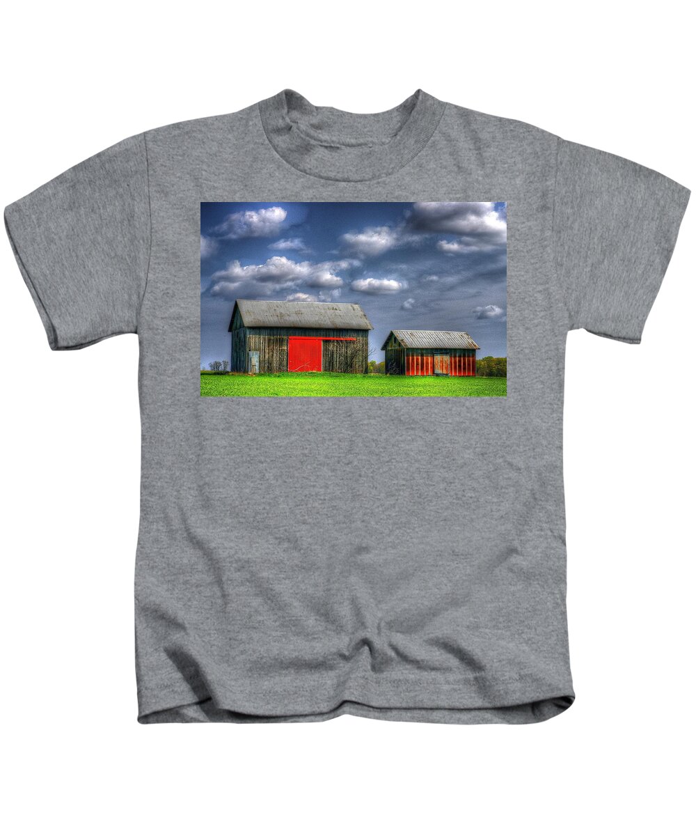 Barns Kids T-Shirt featuring the photograph Twins by Randy Pollard