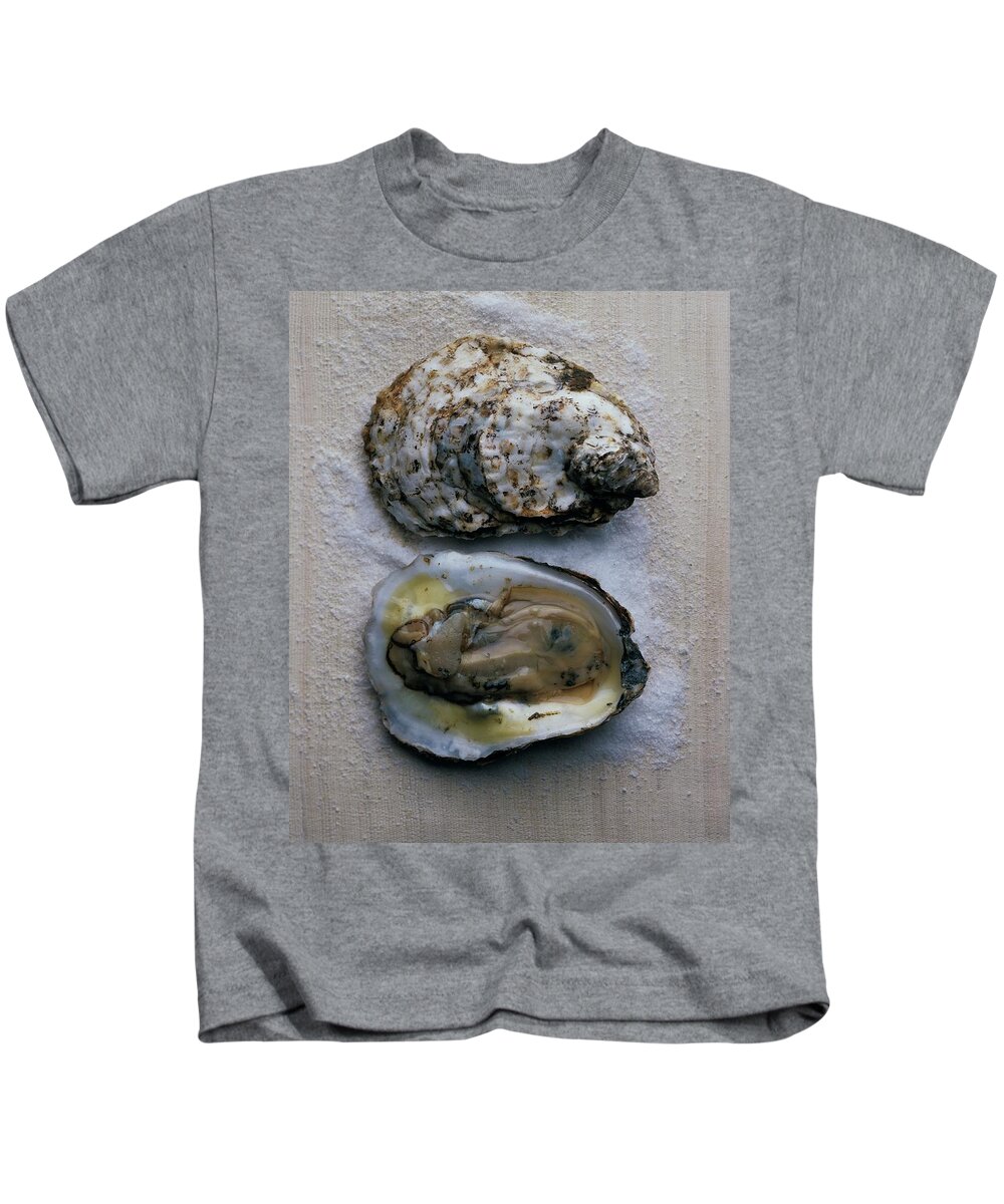 Cooking Kids T-Shirt featuring the photograph Two Oysters by Romulo Yanes