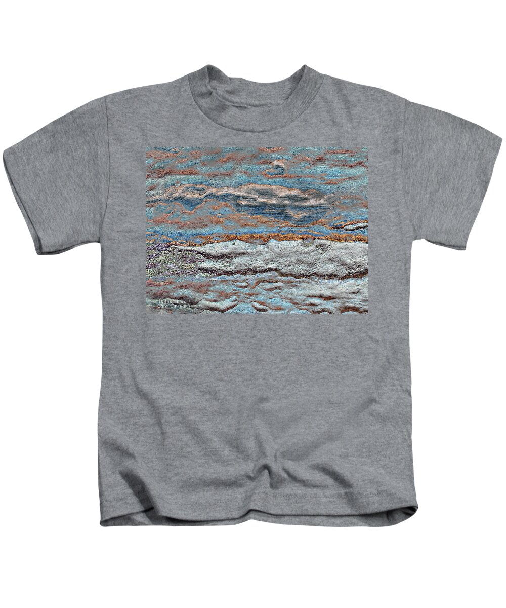 Seascape Kids T-Shirt featuring the mixed media Untamed Sea 1 by Carol Cavalaris