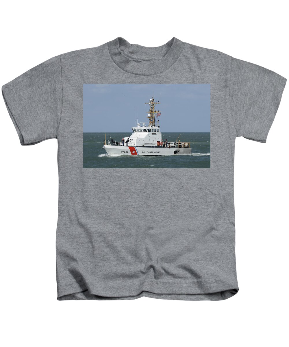 U.s Coast Guard Cutter Kids T-Shirt featuring the photograph USCG Cutter Shrike by Bradford Martin