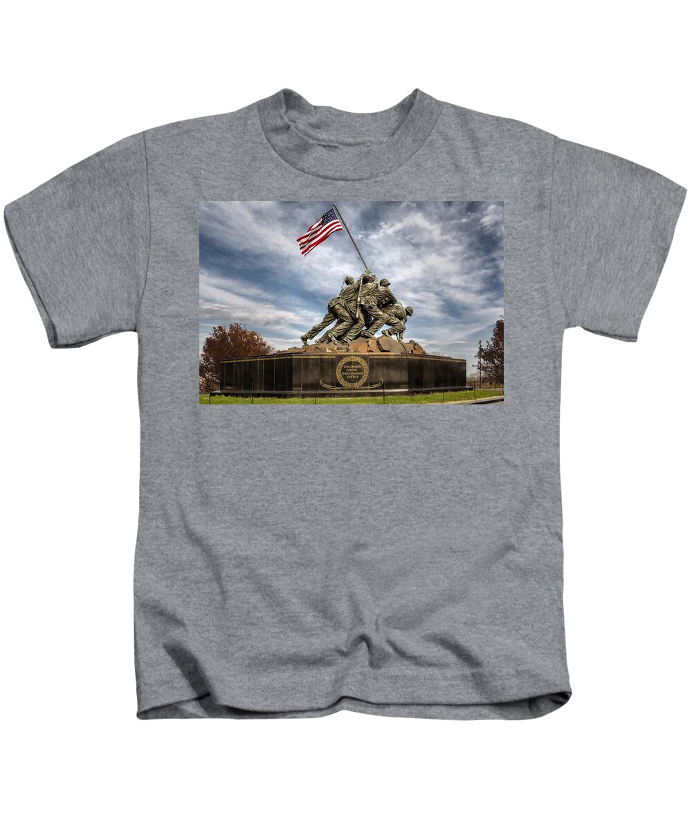Iwo Jima Kids T-Shirt featuring the photograph USMC Iwo Jima Memorial by Susan Candelario