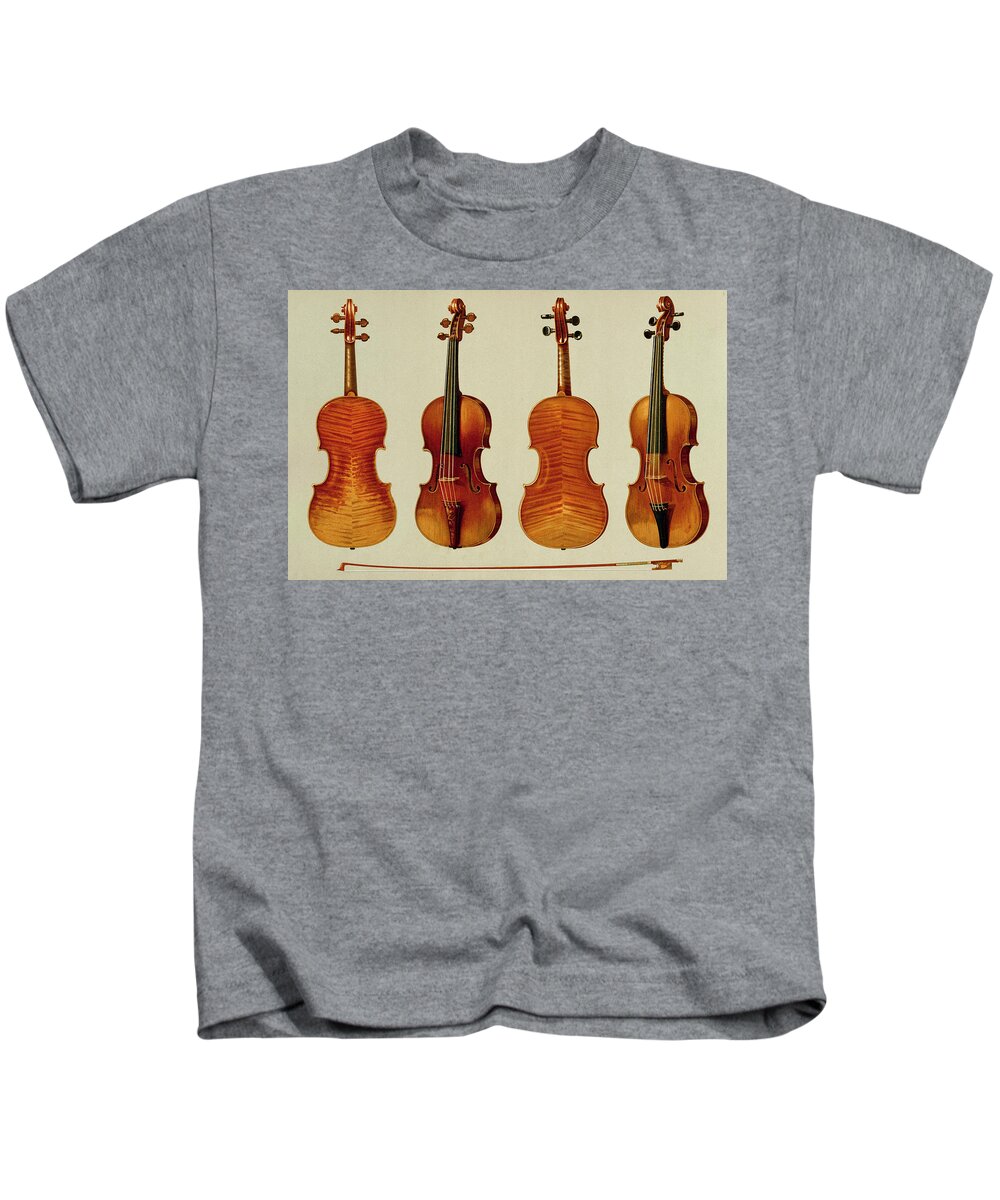 Stradivarius Kids T-Shirt featuring the drawing Violins by Alfred James Hipkins