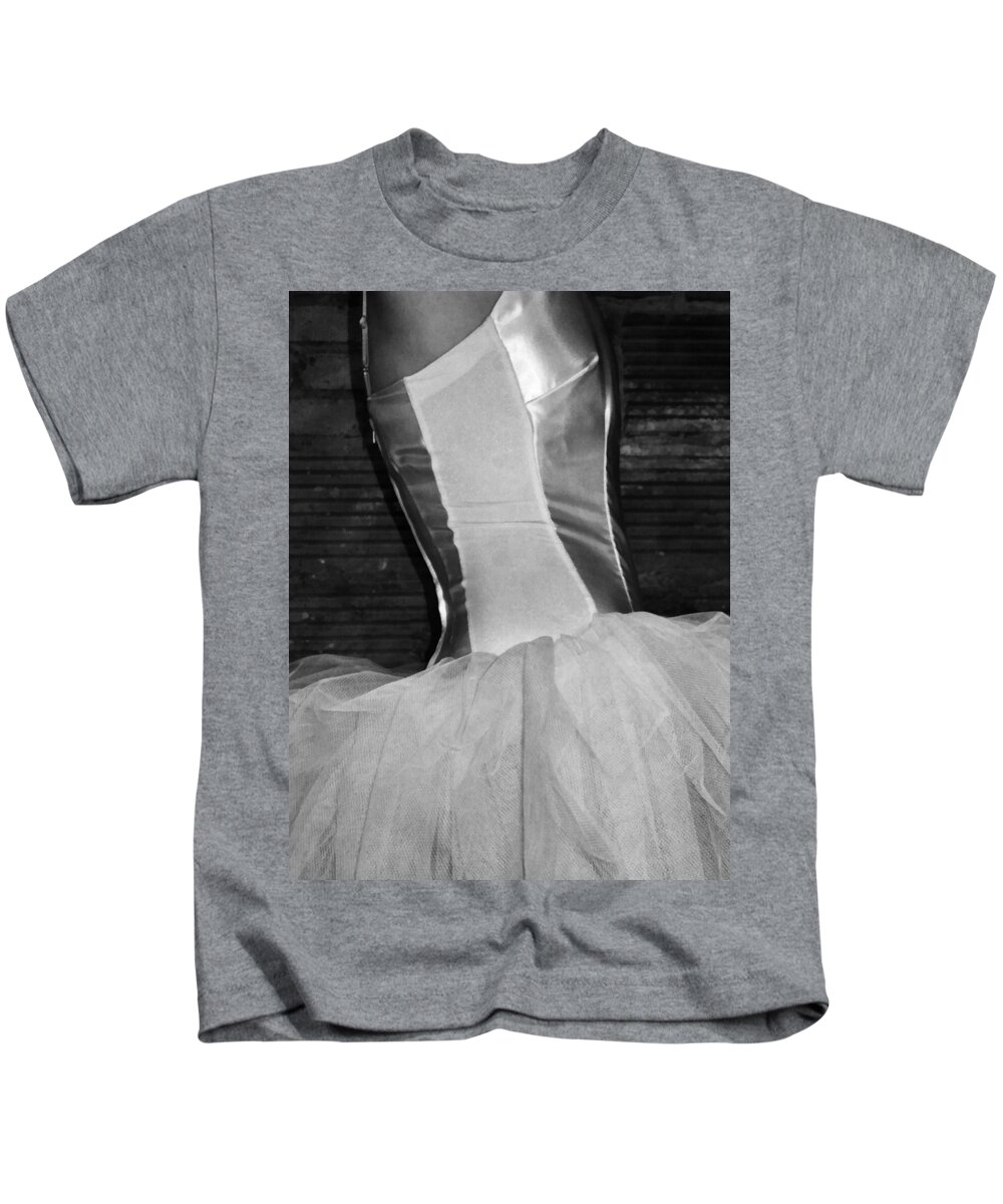 Abstract Kids T-Shirt featuring the photograph Waiting Her Turn BW by Angelina Tamez