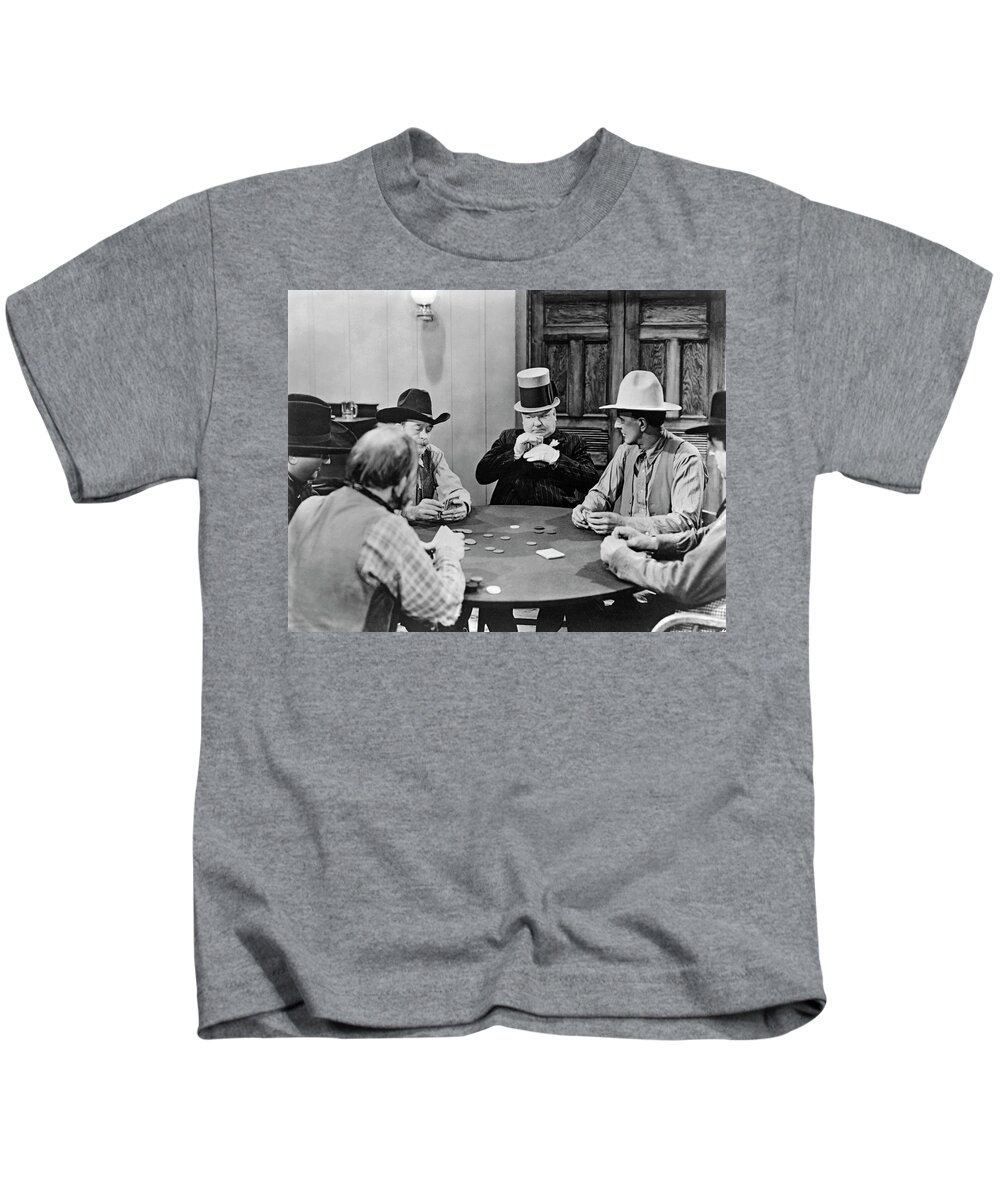 1930s Kids T-Shirt featuring the photograph W.C. Fields Playing Poker by Underwood Archives