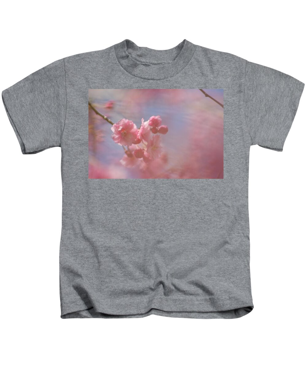 Pink Kids T-Shirt featuring the photograph Weeping Cherry Blossoms by Natalie Rotman Cote