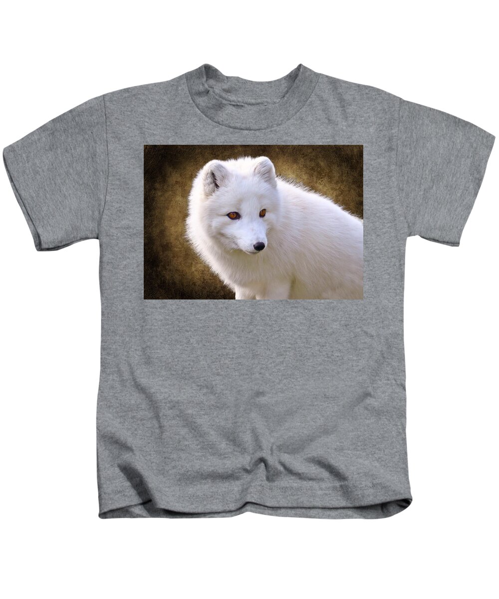 Arctic Fox Kids T-Shirt featuring the photograph White Arctic Fox by Steve McKinzie