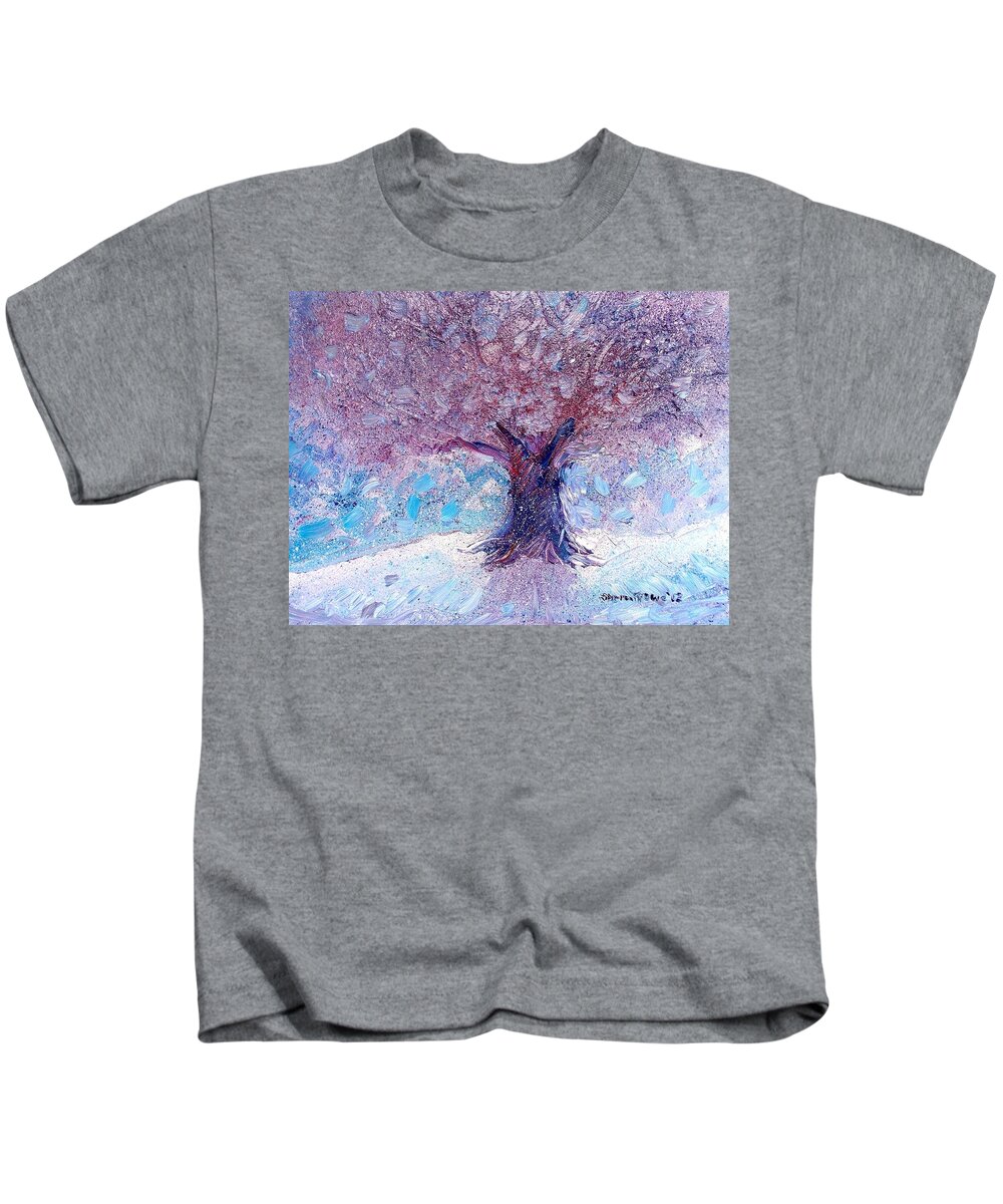Winter Kids T-Shirt featuring the painting Winter Solstice by Shana Rowe Jackson