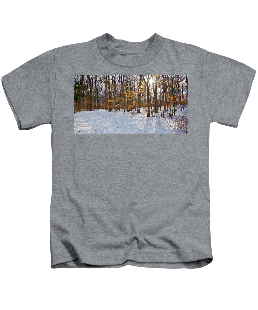 Winter Kids T-Shirt featuring the photograph Winter Walk by Laurel Best