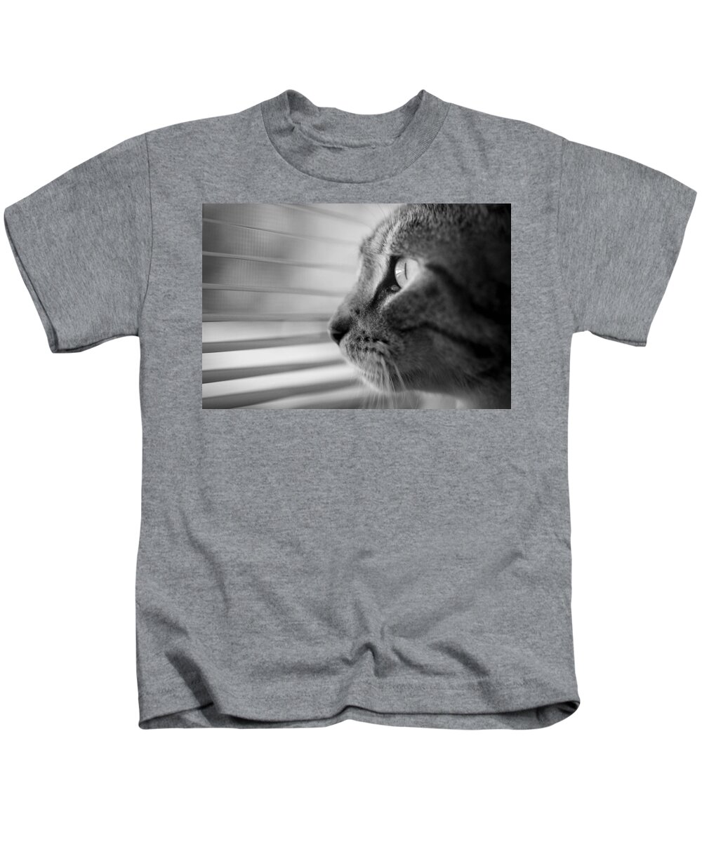 Cat Kids T-Shirt featuring the photograph Wishful Thinking by Shirley Radabaugh