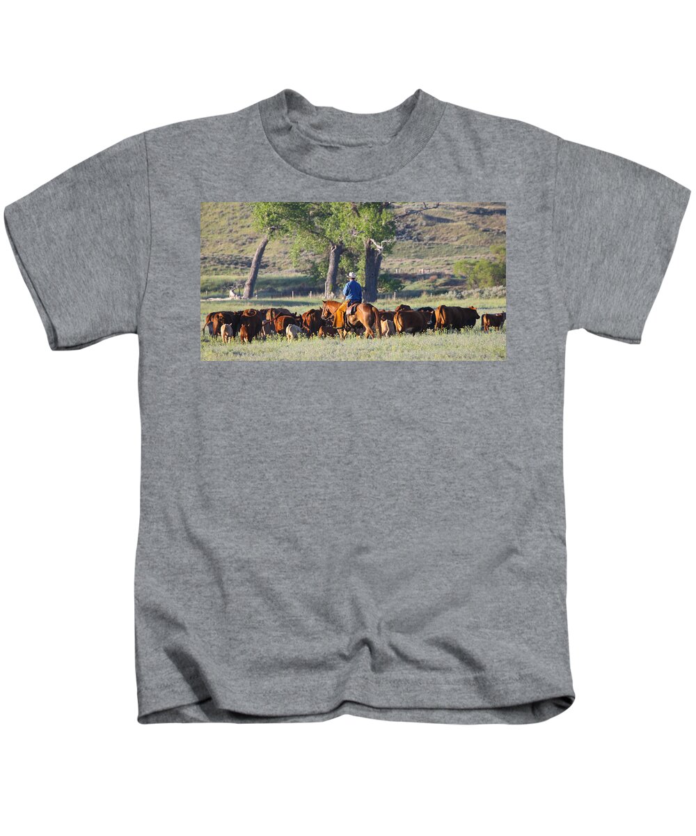 Wyoming 2014 Kids T-Shirt featuring the photograph Wyoming Country by Diane Bohna