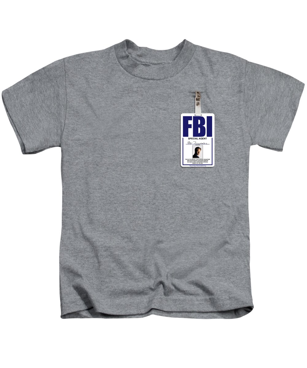  Kids T-Shirt featuring the digital art X Files - Mulder Badge by Brand A