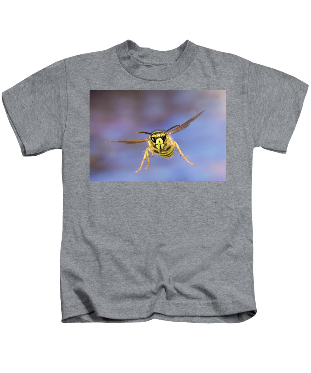 00640274 Kids T-Shirt featuring the photograph Yellowjacket Flying by Michael Durham