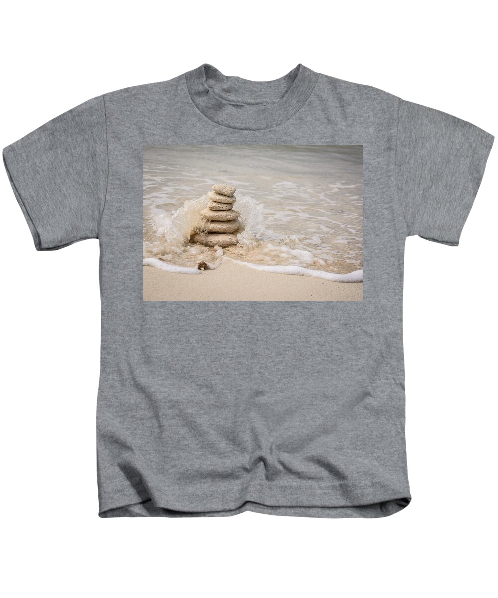 Stone Stack Kids T-Shirt featuring the photograph Zen Stones by Mark Rogers
