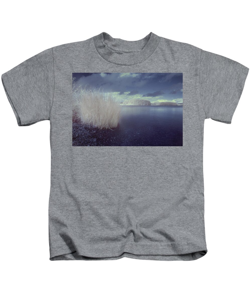 Mono Kids T-Shirt featuring the photograph Infrared at Llyn Brenig by B Cash
