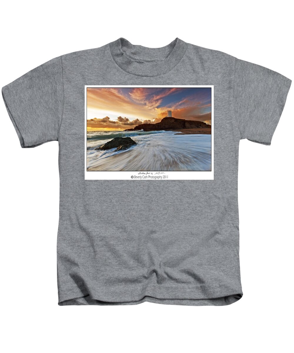  Llanddwyn Island Kids T-Shirt featuring the photograph LLanddwyn Island Lighthouse by B Cash