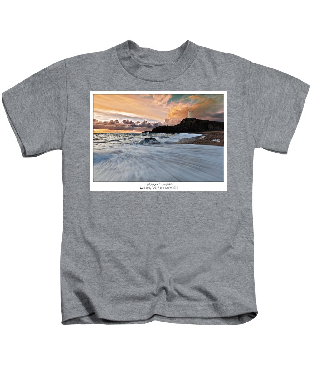 Llanddwyn Island Kids T-Shirt featuring the photograph LLanddwyn Island Lighthouse #1 by B Cash