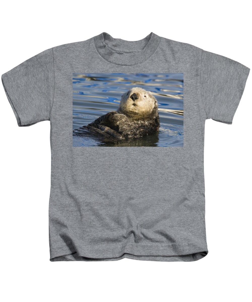 00429662 Kids T-Shirt featuring the photograph Sea Otter Elkhorn Slough Monterey Bay #1 by Sebastian Kennerknecht