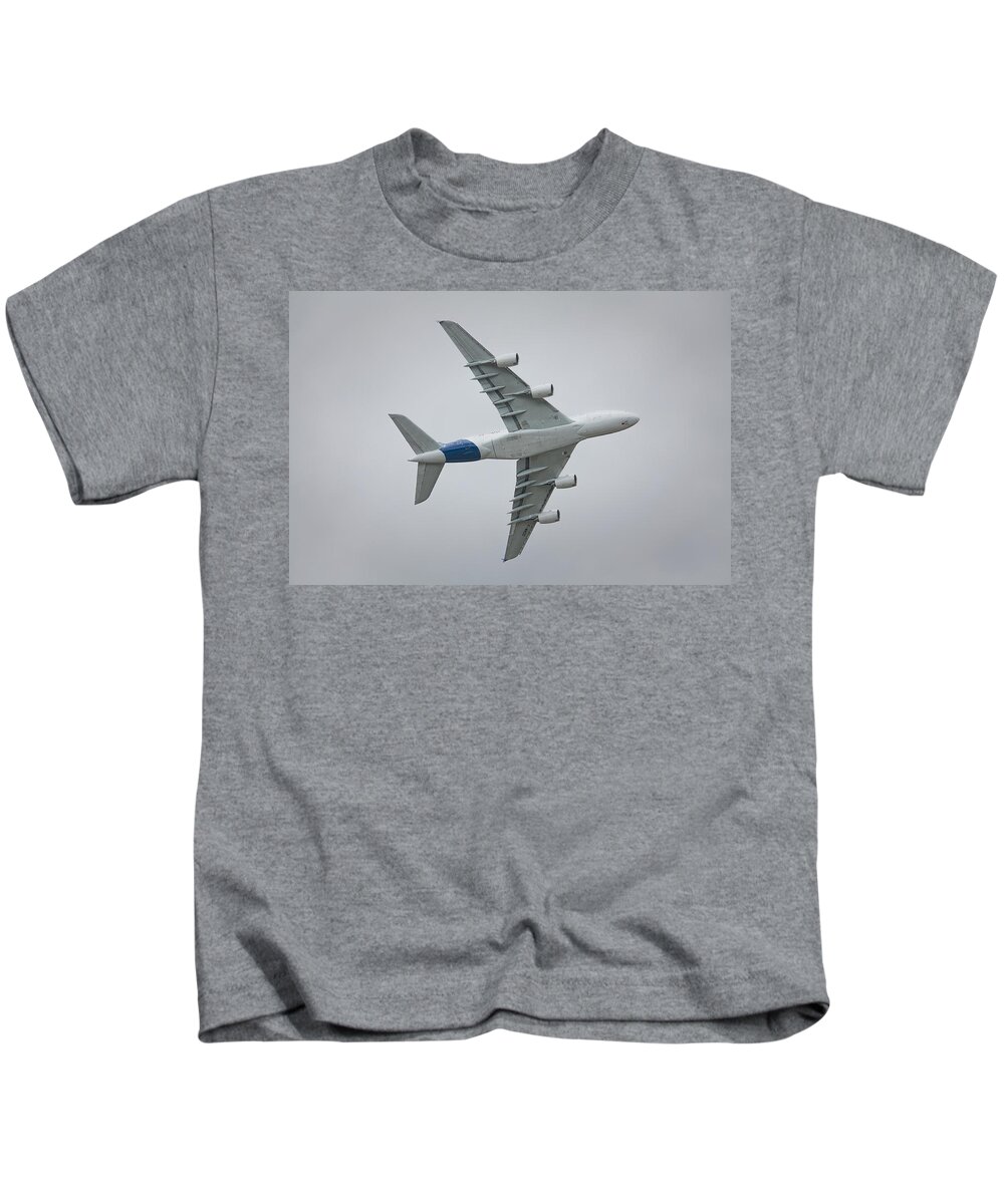 Airbus A380 Kids T-Shirt featuring the photograph Airbus A380 #8 by Shirley Mitchell