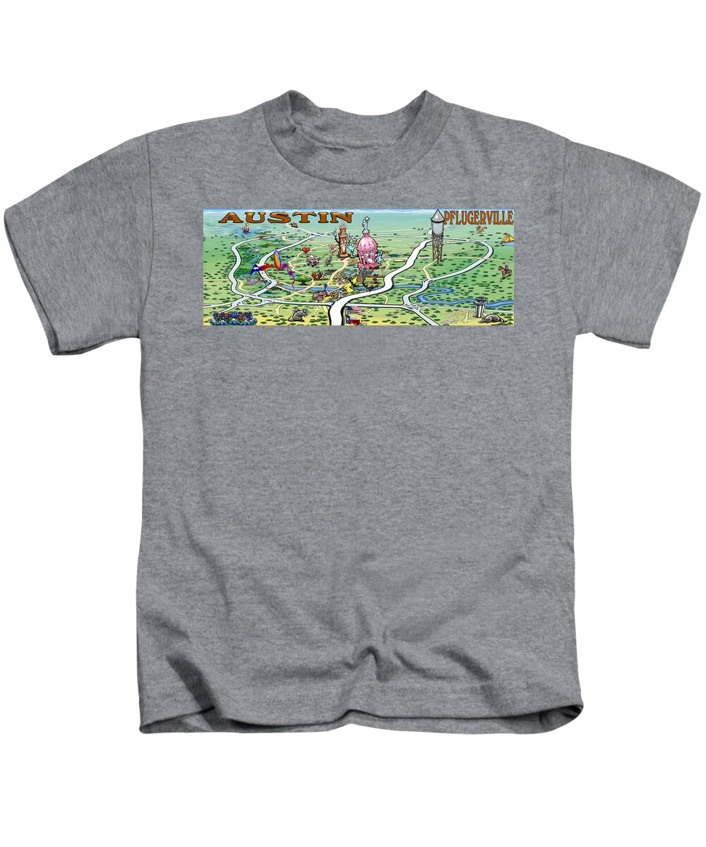  Kids T-Shirt featuring the painting Austin by Kevin Middleton