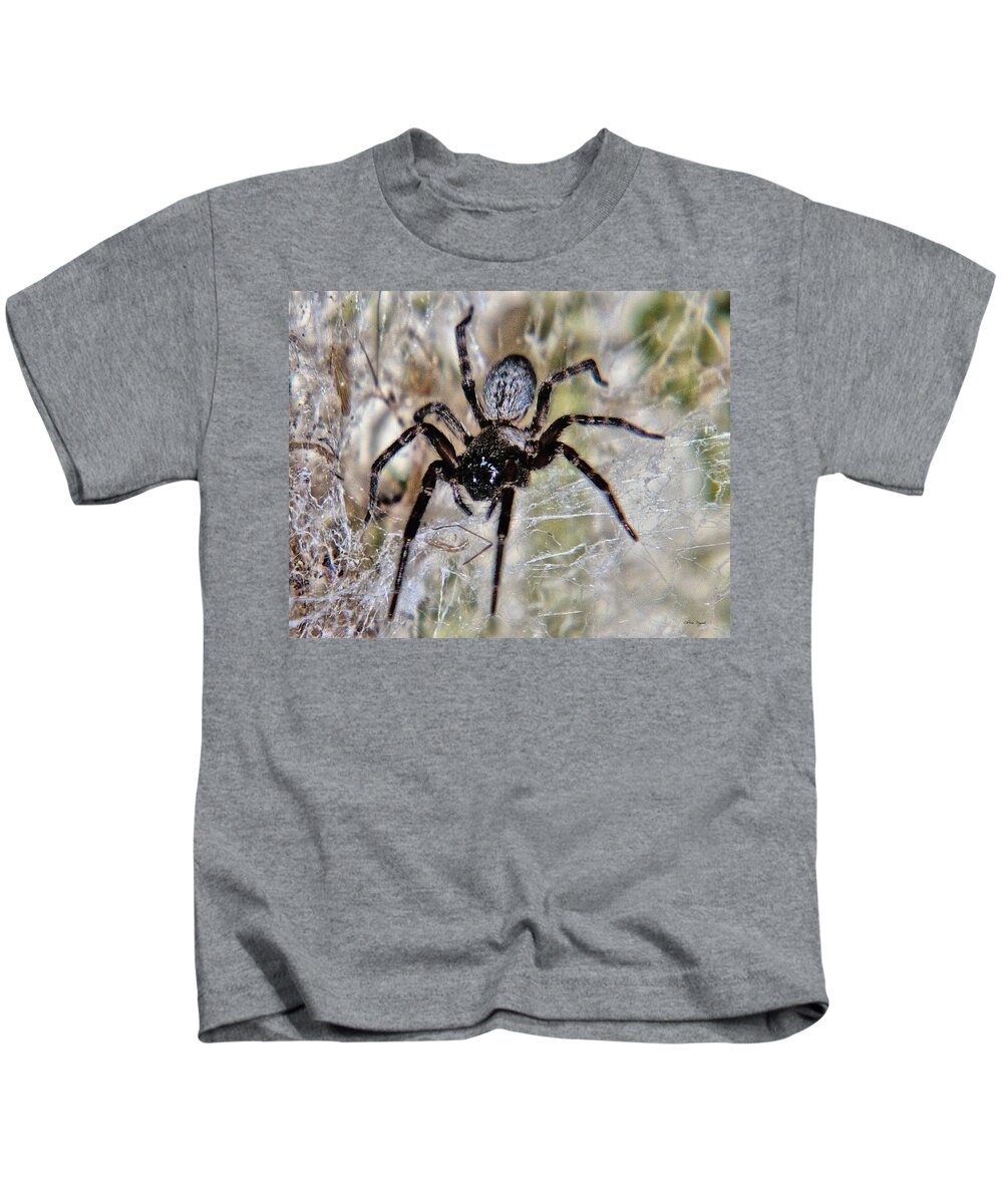 Spider Kids T-Shirt featuring the photograph Australian Spider Badumna Longinqua by Chriss Pagani
