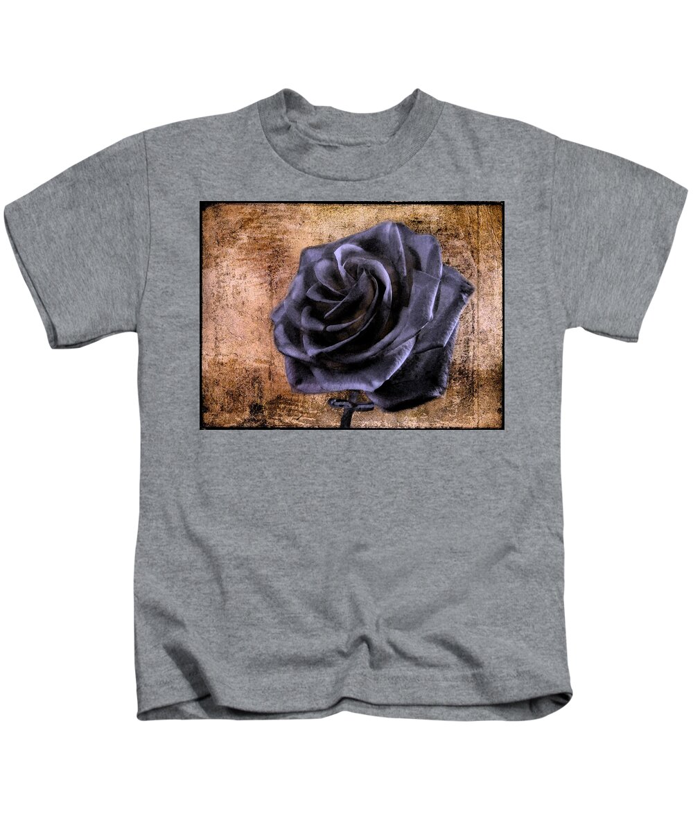 Rose Kids T-Shirt featuring the photograph Black Rose Eternal  by David Dehner