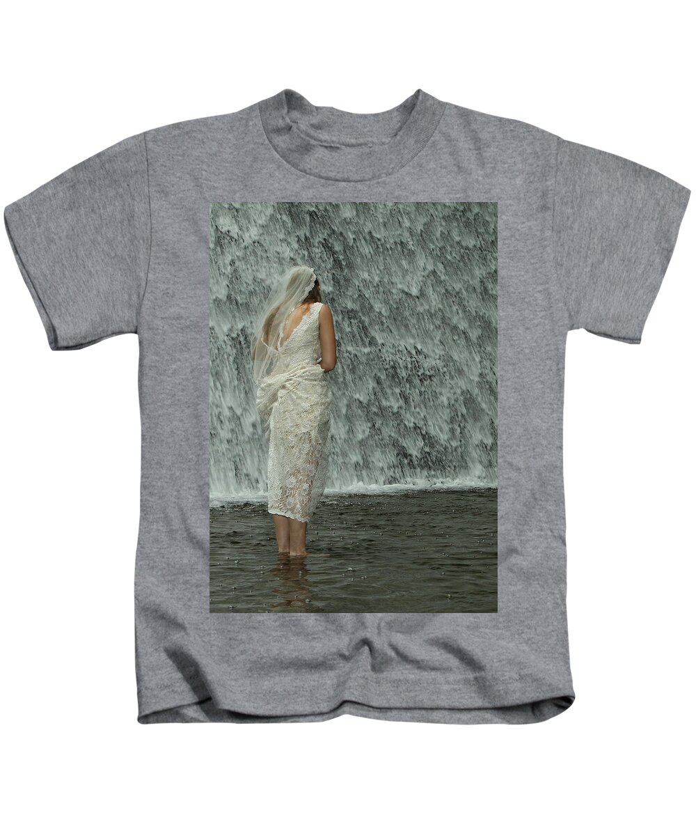 Water Kids T-Shirt featuring the photograph Bride Below Dam by Daniel Reed