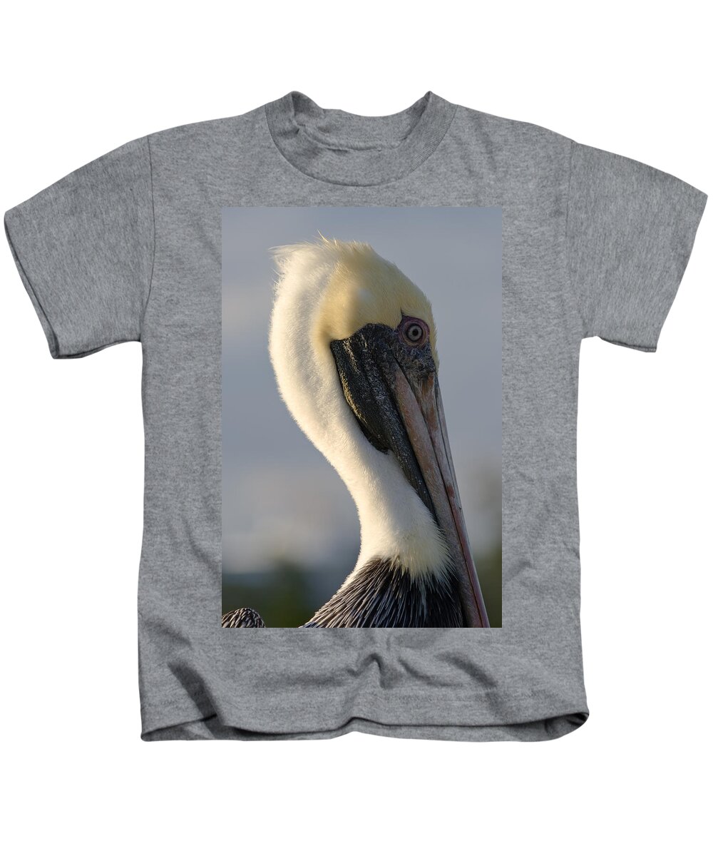 Bird Kids T-Shirt featuring the photograph Brown Pelican Profile by Ed Gleichman