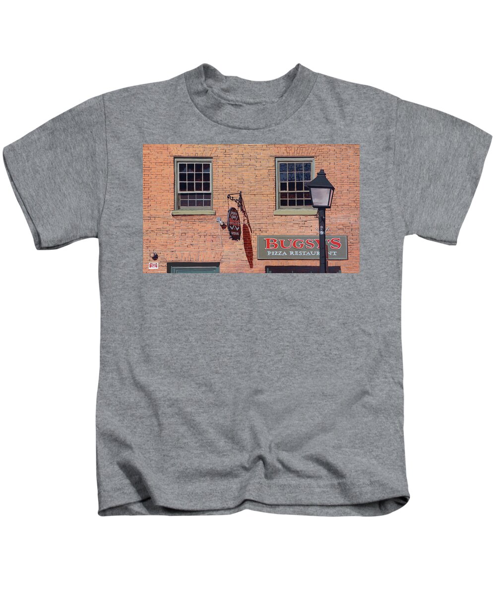 Urban Landscape Kids T-Shirt featuring the painting Bugsy's by Craig Morris