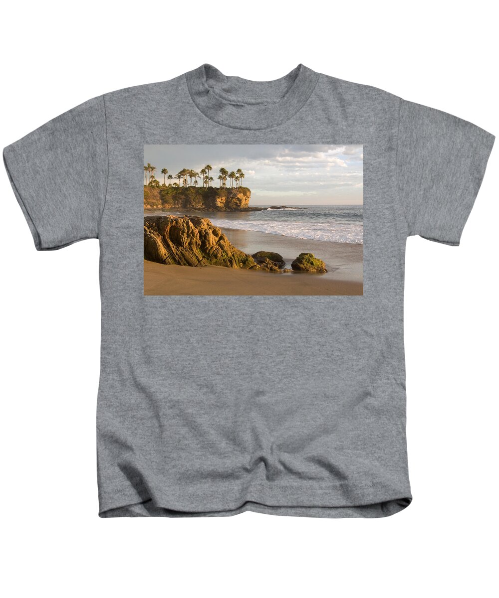 Laguna Beach Kids T-Shirt featuring the photograph Crescent Bay Beach Laguna by Cliff Wassmann