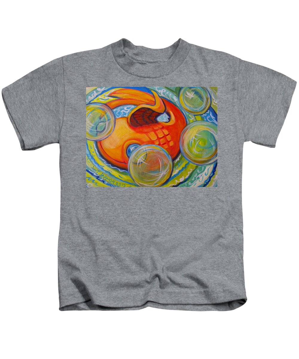 Fish Kids T-Shirt featuring the painting Fish Fun by Jeanette Jarmon