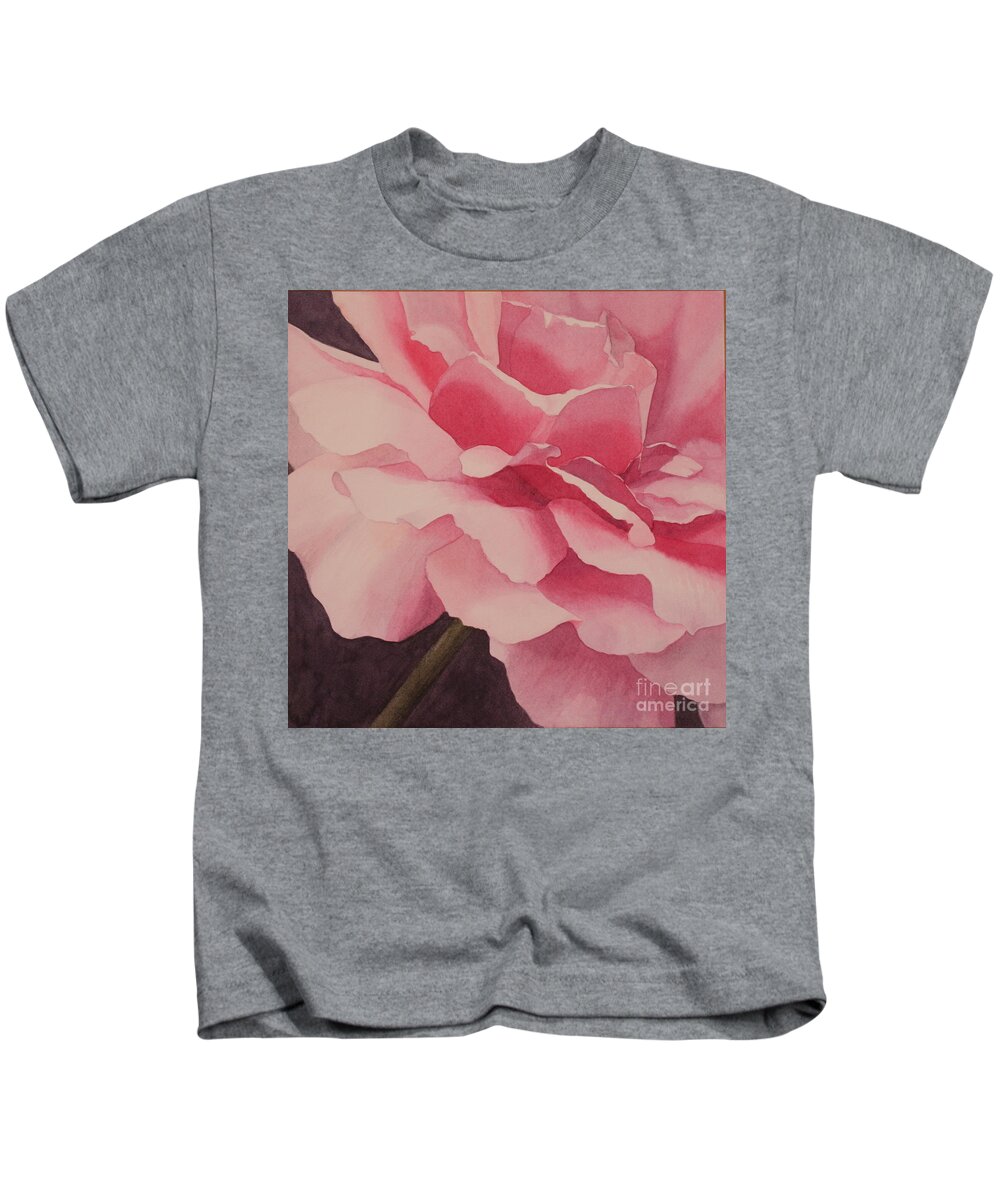 Flowers Kids T-Shirt featuring the painting Heart of a Rose 4 by Jan Lawnikanis