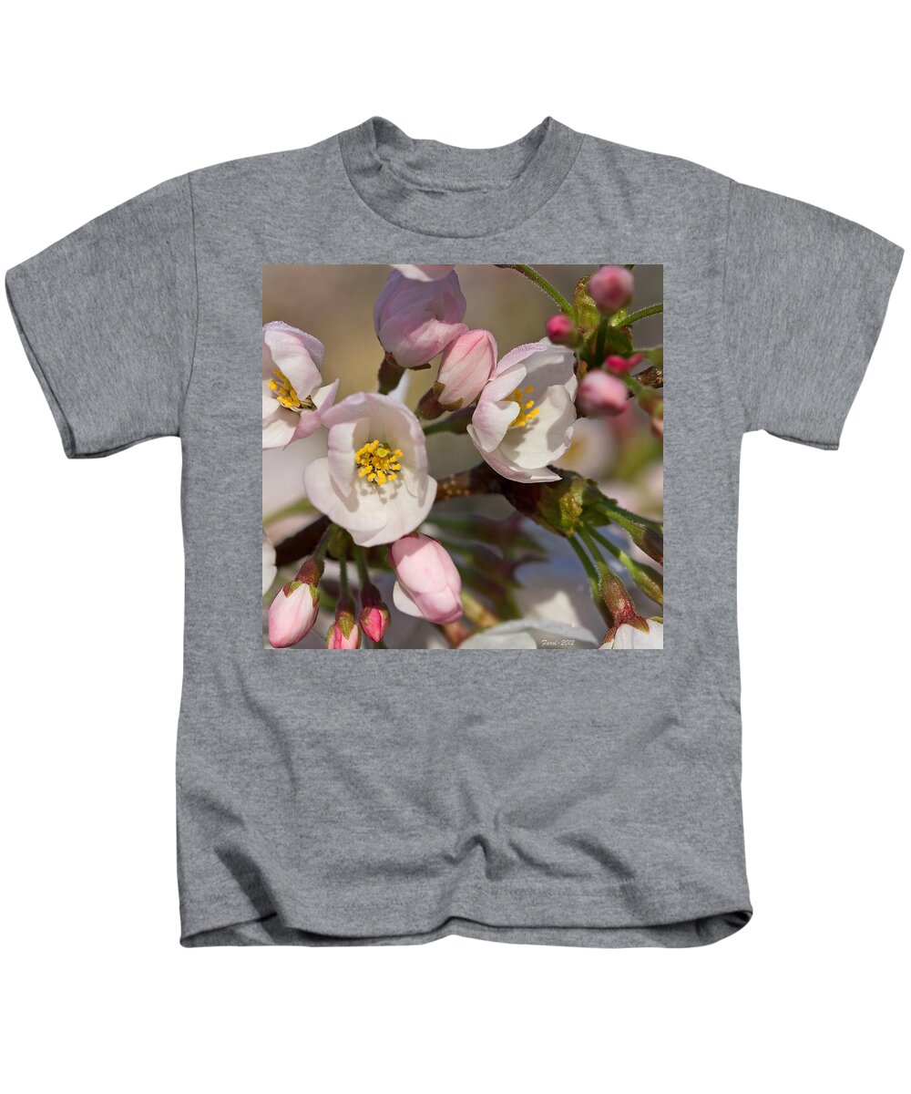 Japanese Kids T-Shirt featuring the photograph Japanese Flowering Cherry Tree by Farol Tomson