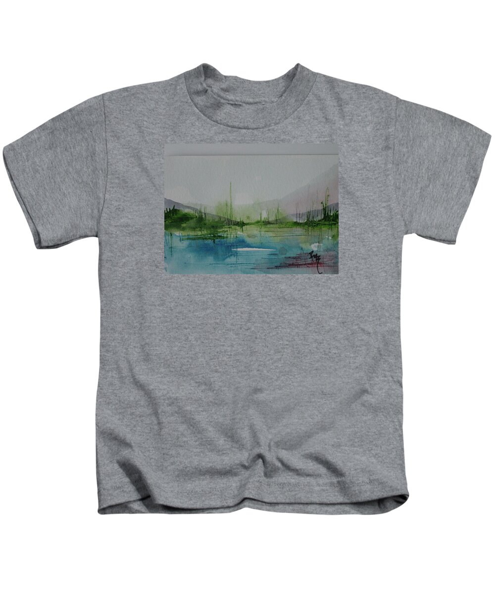 Landscape Kids T-Shirt featuring the painting Lake Study 3 by Robin Miller-Bookhout