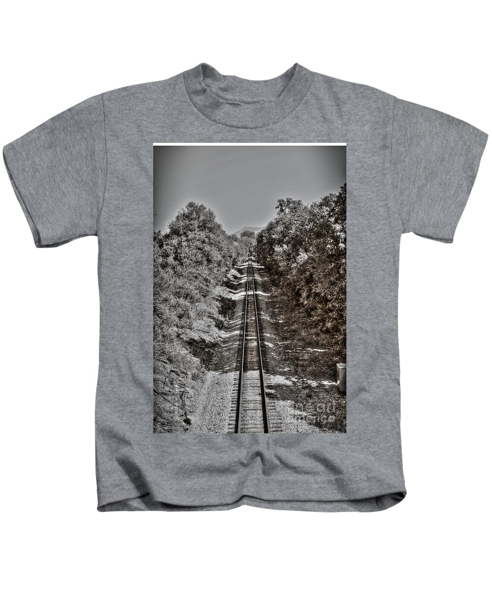 Steel Kids T-Shirt featuring the photograph Lonely Line by Dan Stone