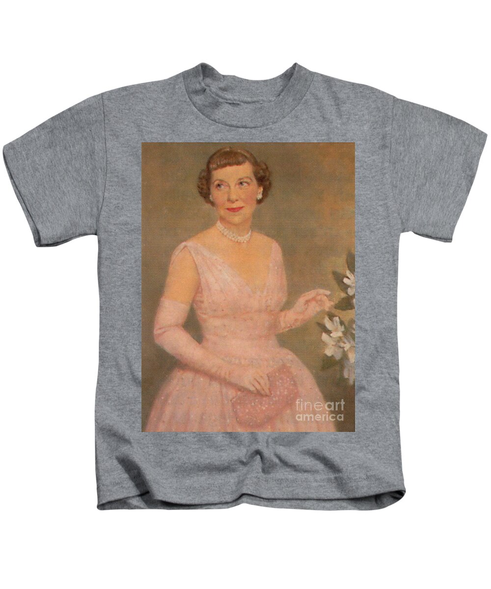 Painting Kids T-Shirt featuring the photograph Mamie Eisenhower by Photo Researchers
