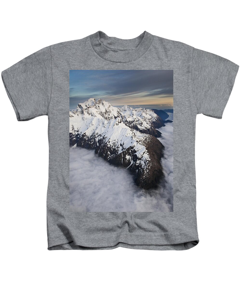 00439756 Kids T-Shirt featuring the photograph Mount Tutoko At Dawn In Fiordland Np by Colin Monteath