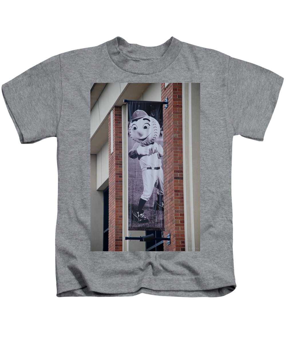 Shea Stadium Kids T-Shirt featuring the photograph Mr Met by Rob Hans