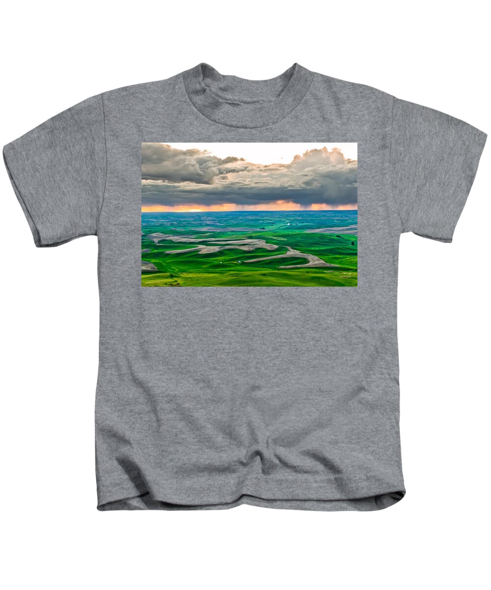 Palouse Kids T-Shirt featuring the photograph Rain by Niels Nielsen