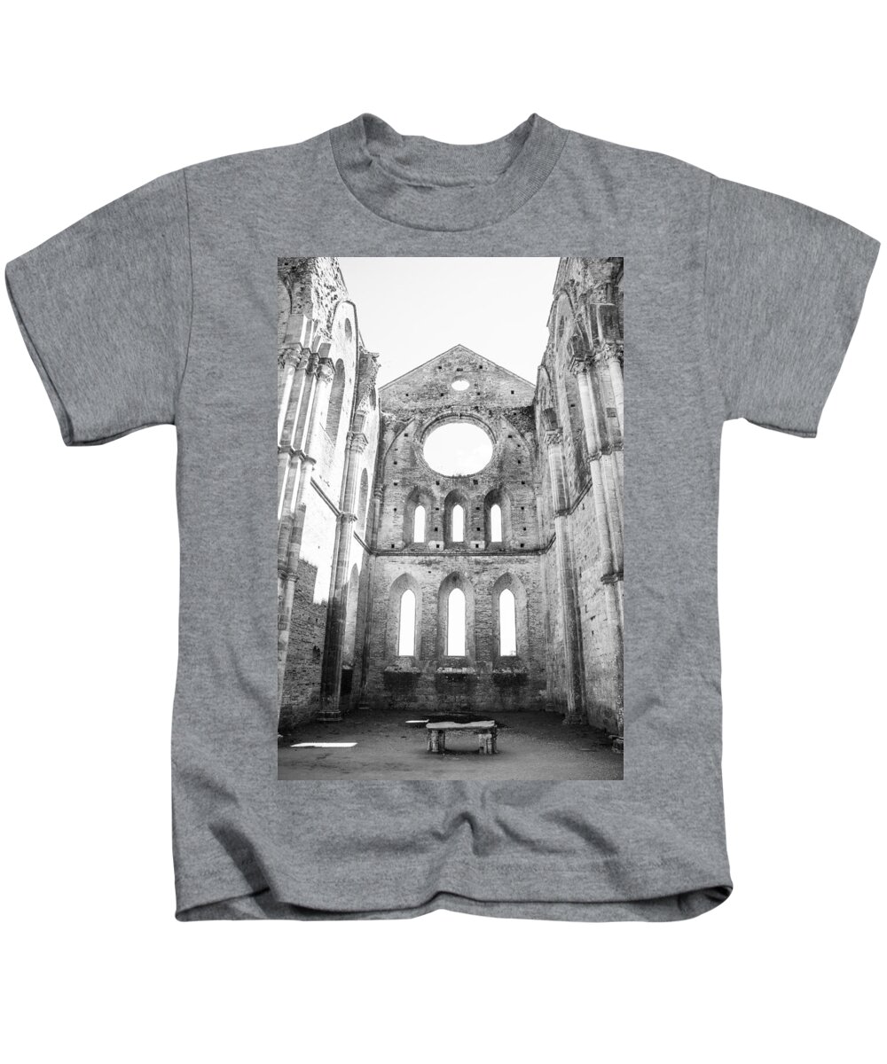 Church Kids T-Shirt featuring the photograph San Galgano Abbey by Ralf Kaiser