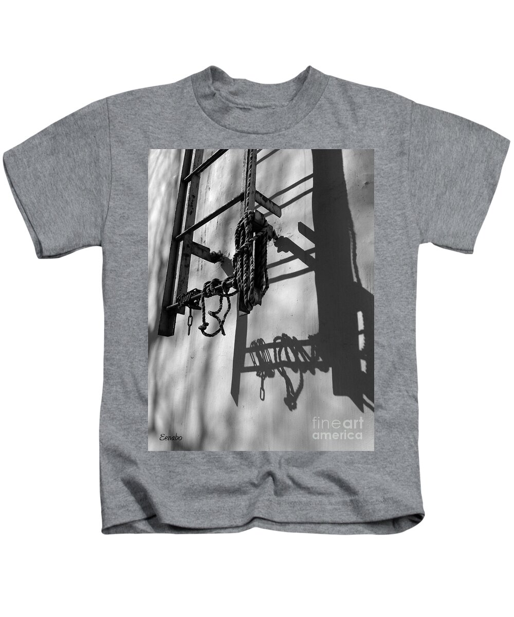 Ladder Kids T-Shirt featuring the photograph Sun Play by Eena Bo