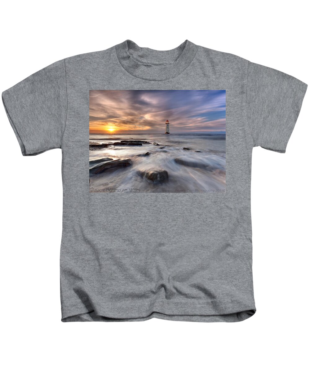 Lighthouse Kids T-Shirt featuring the photograph Talacre Lighthouse by B Cash