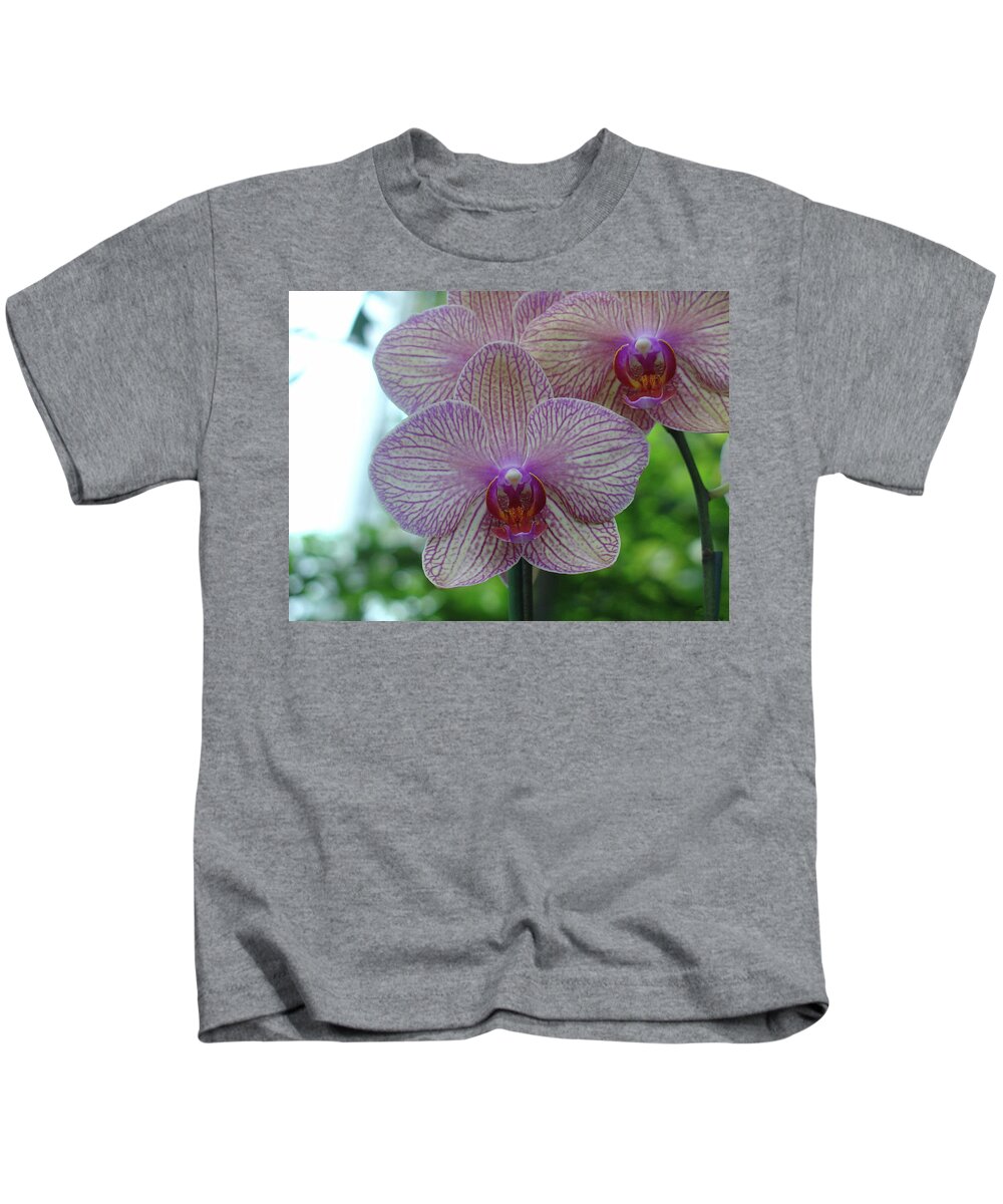 Orchid Kids T-Shirt featuring the photograph White and Pink Orchid by Charles and Melisa Morrison